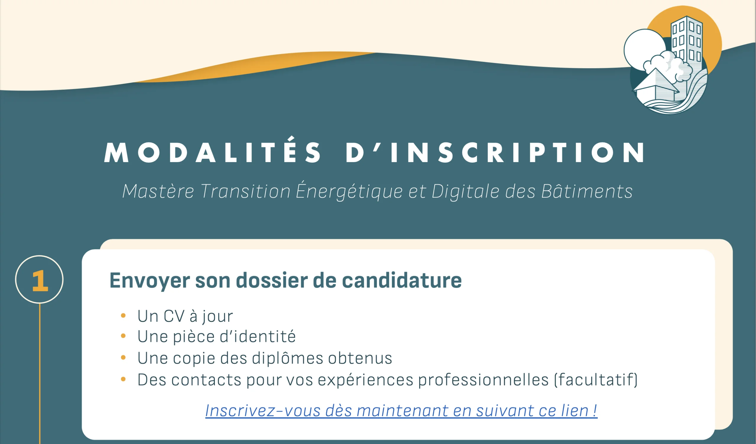 Inscriptions au Mastère Transition Énergétique et Digitale des Bâtiments