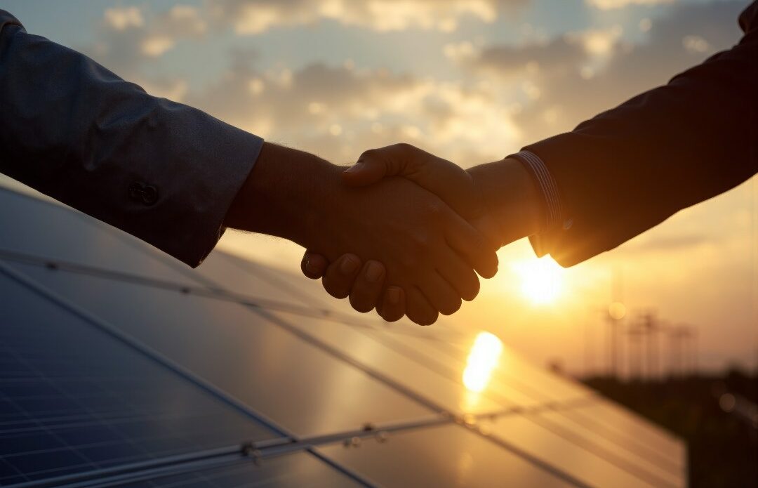 Projet transition énergétique champs de panneaux solaires